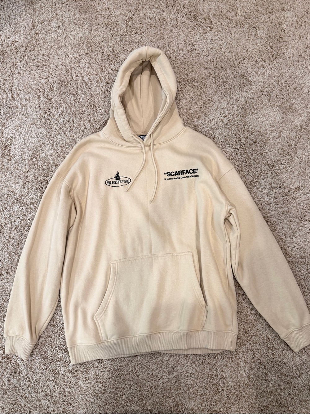 Pull&Bear Cream Scarface Graphic Hoodie